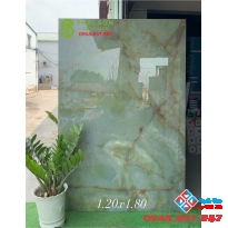 Gạch vân đá xanh ngọc onyx green 120x180 bóng kiếng ấn độ