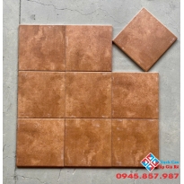 Gạch bông giả cổ 20x20 màu cam trơn trung quốc