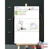 Gạch ốp tường 40x80 bóng kiếng màu trắng vân mây giá rẻ