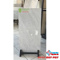 Gạch ốp tường 40x80 trung quốc khắc kim vân đá chìm màu trắng xám