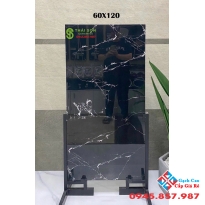Gạch khổ lớn bóng kiếng 60x120 ấn độ đen vân trắng cao cấp