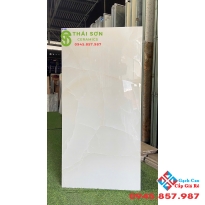 Gạch lát nền nhà phố vân đá vàng 60x120 bóng kiếng ấn độ