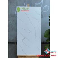 Gạch mờ hiệu ứng caving 60x120 trắng vân mây