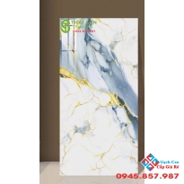 Gạch ốp lát 60x120 ấn độ siêu bóng vân xanh nhũ vàng