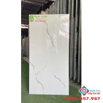 Gạch bóng kiếng 60x120 tasa màu trắng vân lát nền cao cấp