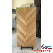 Gạch 60x120 trung quốc vân gỗ ghép xương cá màu vàng sồi