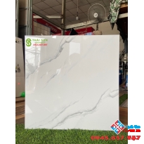 Gạch lát nền trắng mây 60x60 bóng kính catalan