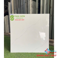 Gạch cmc bóng kiếng 60x60 lát nền màu trắng mây