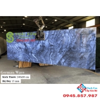 Gạch ốp lát bóng kiếng ấn độ 80x240 vân xanh biển