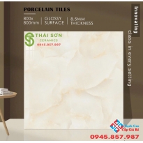 Gạch lát nền 80x80 vân đá vàng siêu bóng ấn độ cao cấp