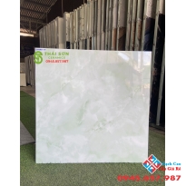 Gạch lát nền 80x80 bóng kiếng màu xanh nhẹ