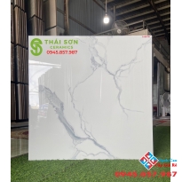 Gạch đá bóng kiếng tông trắng mây siêu bóng 80x80 cao cấp đẹp
