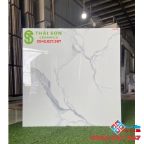 Gạch đá bóng kiếng tông trắng mây siêu bóng 80x80 cao cấp đẹp