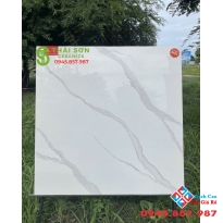 Gạch khắc kim trắng vân bóng kiếng 80x80 