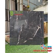 Gạch lát nền 80x80 Ấn Độ màu đen vân đá bóng kính