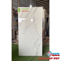 Mẫu gạch bóng kiếng lát nền trắng mây bóng kiếng 80x160 ấn độ