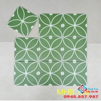 Gạch bông  20x20 đồng tiền màu xanh 