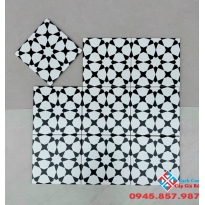 Gạch bông hình ngôi sao 20x20 màu trắng đen