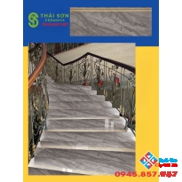 Gạch lát cầu thang 47x120 màu xám khắc kim cao cấp