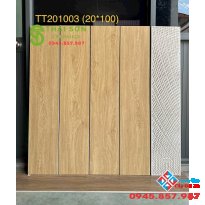 Gạch giả gỗ 20x100 lát nền màu vàng nhạt ngả kem