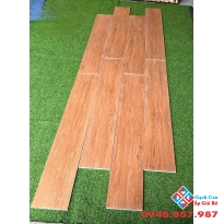 Gạch ốp tường phòng khách 20x120 màu vân giả gỗ đỏ