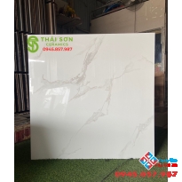 Gạch 100x100 đá bóng kiếng lát nền trắng vân khói