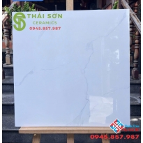 Gạch lát nền vicenza 80x80 bóng kiếng màu trắng vân mây