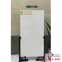 Gạch bóng kiếng lót sàn 60x120 trắng trơn cao cấp ấn độ