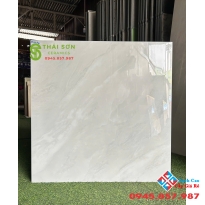 Gạch Takao bóng kính 80x80 lát nền trắng xám vân đá