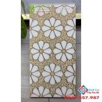 Gạch khắc kim nhũ vàng 30x60 trung quốc họa tiết hoa 