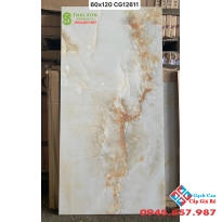 Gạch bóng kiếng 60x120 lát nền phòng khách nhà phố cao cấp