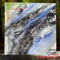 Gạch trung quốc 80x80 lát nền đồng chất khắc kim 