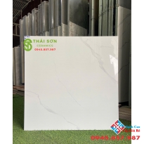 Gạch bóng kiếng 80x80 vitto lát nền màu trắng vân mây