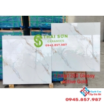 Gạch lát nền 120x120 ấn độ lát nền vân trắng vàng kim