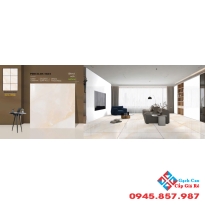 Gạch lát nền 100x100 bóng kiếng ấn độ vân đá kem vàng