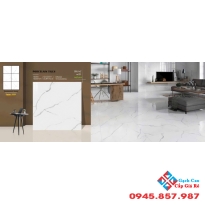 Gạch lát nền 100x100 ấn độ bóng kiếng màu trắng vân xám