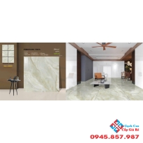 Gạch lát nền 100x100 bóng kiếng ấn độ vân xanh cao cấp