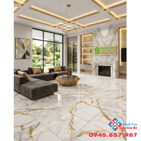 Gạch trung quốc 80x80 lát nền nhũ vàng giả đá Onyx xuyên sáng