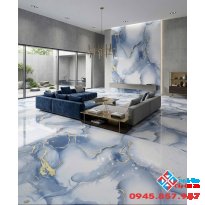 Gạch trung quốc 80x80 lát nền nhũ vàng màu xanh dương nhạt 