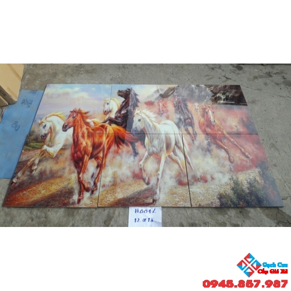 gạch tranh ngựa trang trí 12x18 giá rẻ