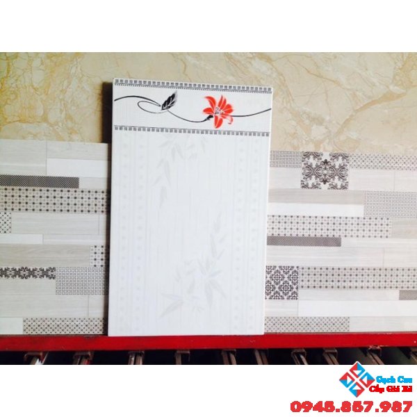 Gạch 25x40 bông đỏ giá rẻ