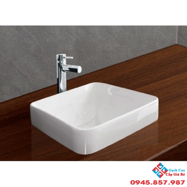 Chậu Rửa Mặt Lavabo Viglacera CD20 Đặt Bàn Vuông