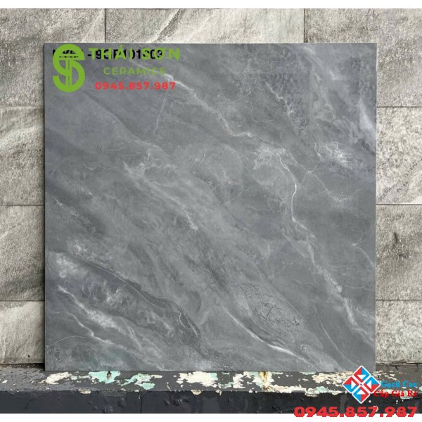 Gạch lát nền 100x100 Viglacera bóng kiếng màu xám đậm