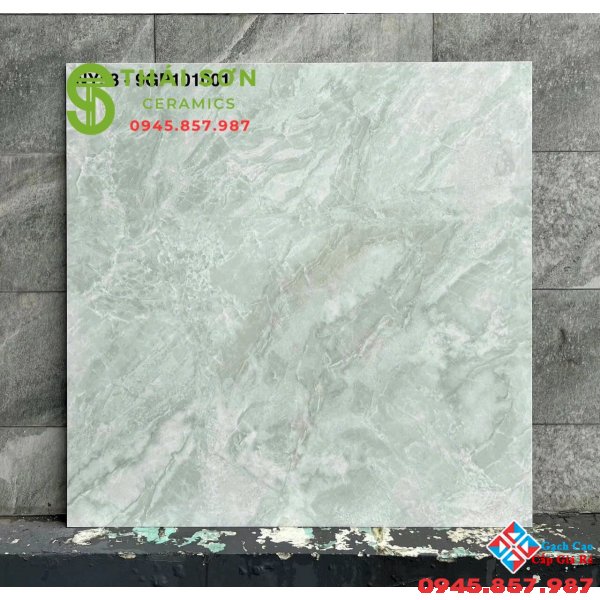 Gạch lát nền 100x100 Viglacera màu xám xanh bóng kiếng 
