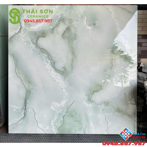 Gạch 100x100 trung quốc vân xanh khắc kim 