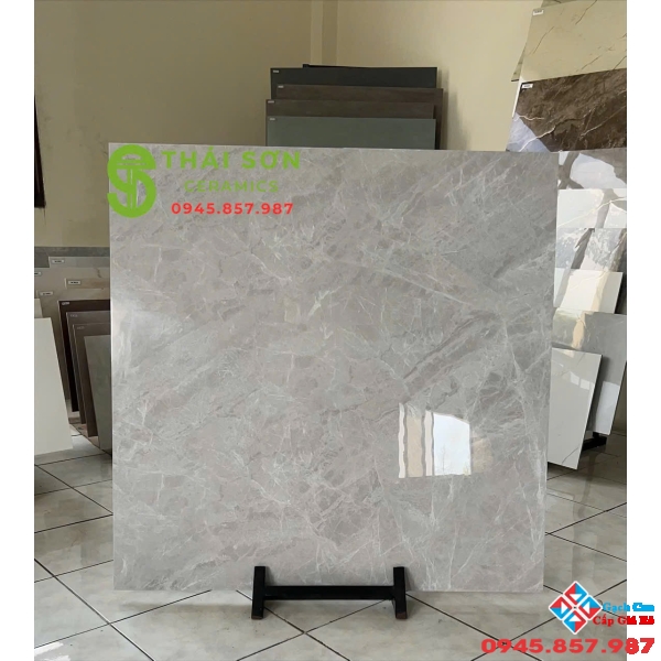 Gạch lát nền màu xám 100x100 bóng kiếng nhập khẩu