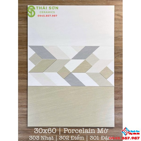 Gạch cmc matt mờ 30x60 màu kem bộ đậm nhạt
