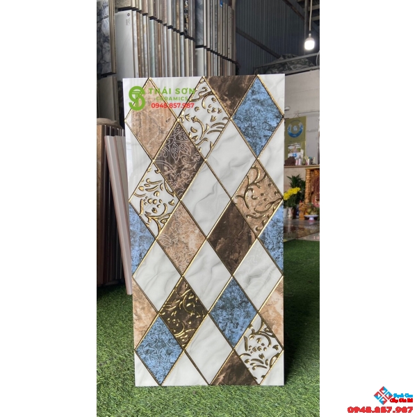 Gạch trang trí điểm 30x60 nhũ vàng khắc kim nhập khẩu