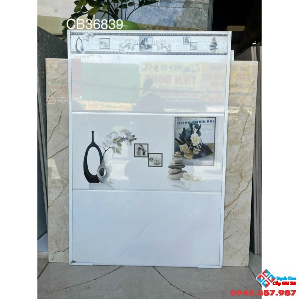 Gạch ốp tường men bóng 30x60 vân trắng 