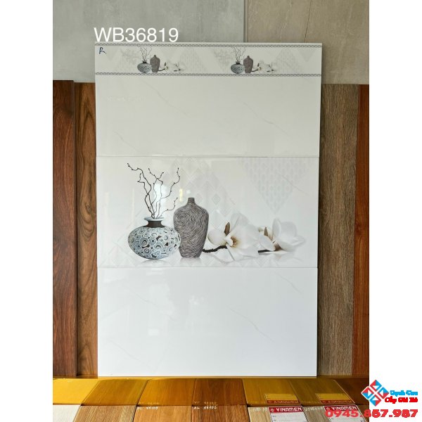 Gạch men bóng 30x60 ốp tường giá rẻ vân trắng mây